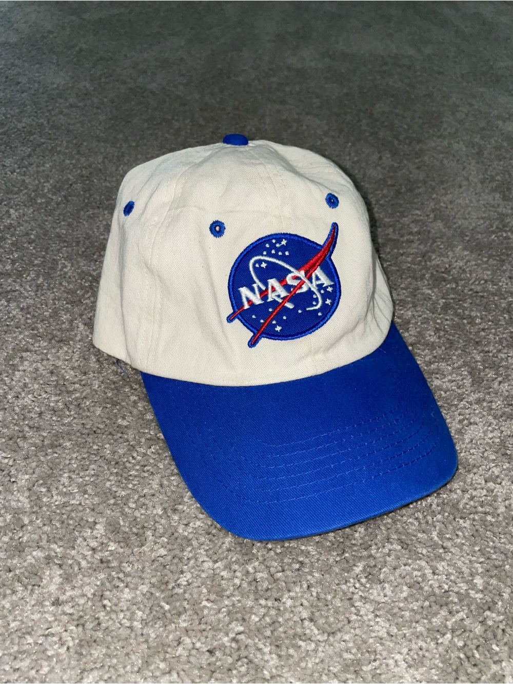 NASA Hat Kids White Blue Logo Adjustable 56cm Aeromax Get Real Gear Space Scienc